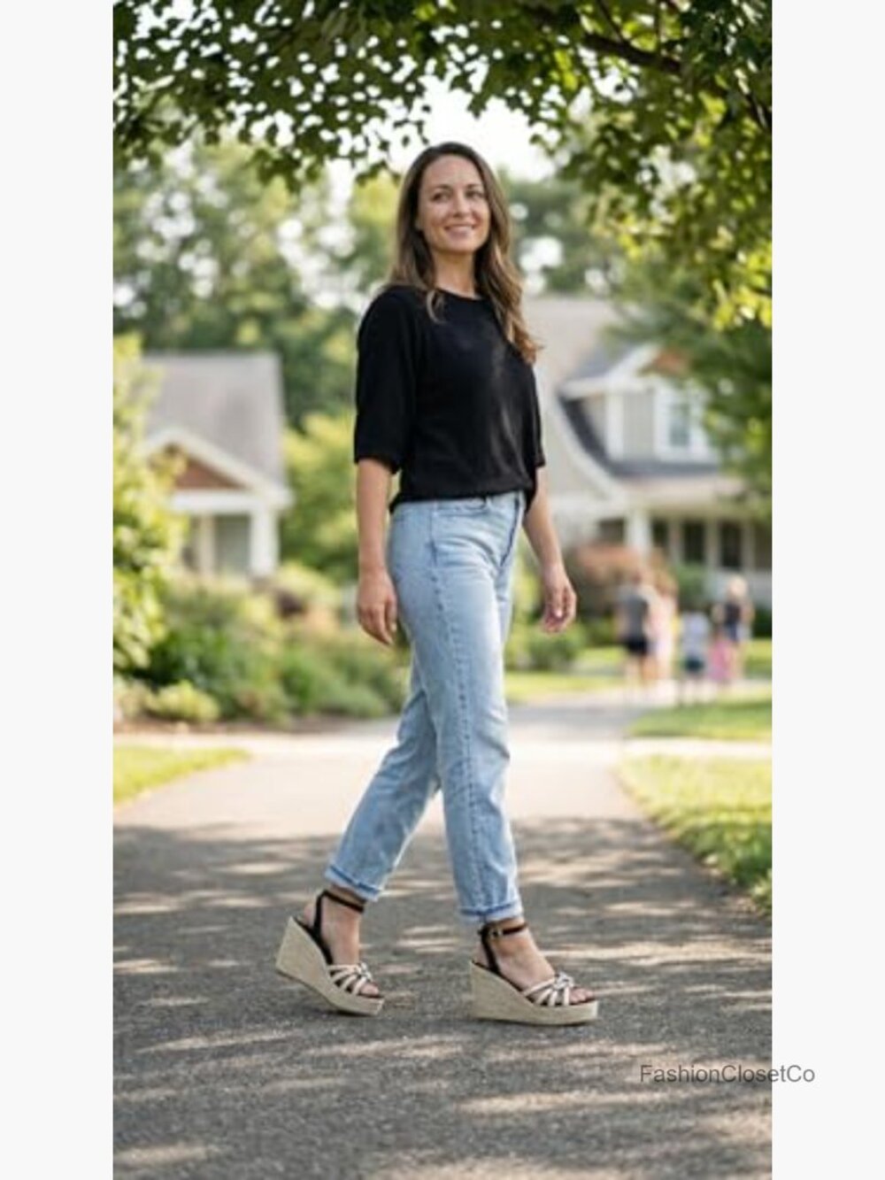 Platform Wedge Sandals Espadrilles Braided Strappy Open Toe High Heel with - Picture 6 of 7